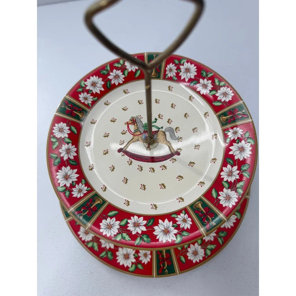 Classic Traditions Charlton Hall 2 Tier Serving Tray Christmas Horse Japan